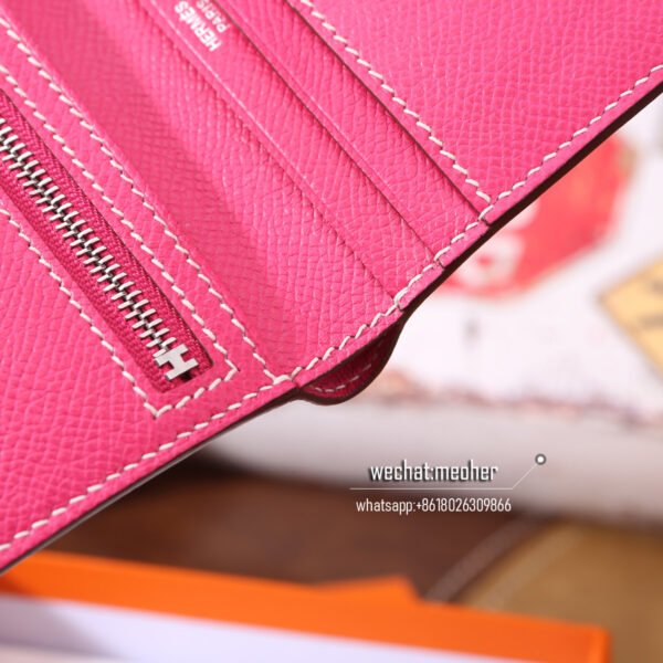 Hermes epsom bearn compact Wallet E5 rose tyrien - Image 14