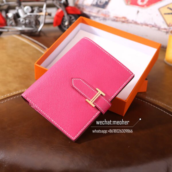 Hermes epsom bearn compact Wallet E5 rose tyrien - Image 12