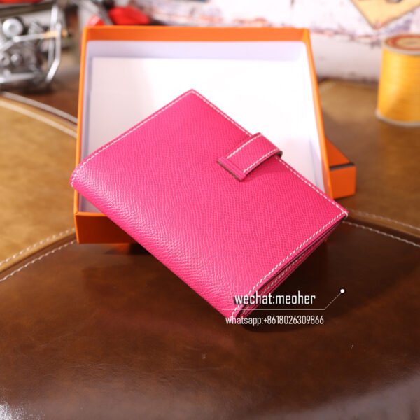 Hermes epsom bearn compact Wallet E5 rose tyrien - Image 11