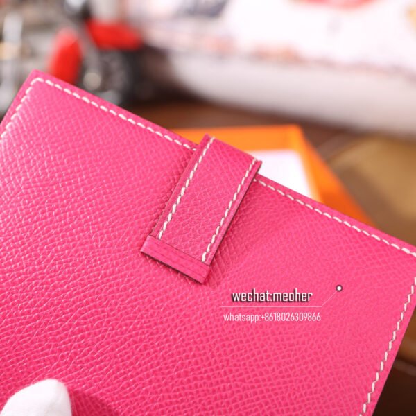 Hermes epsom bearn compact Wallet E5 rose tyrien - Image 10