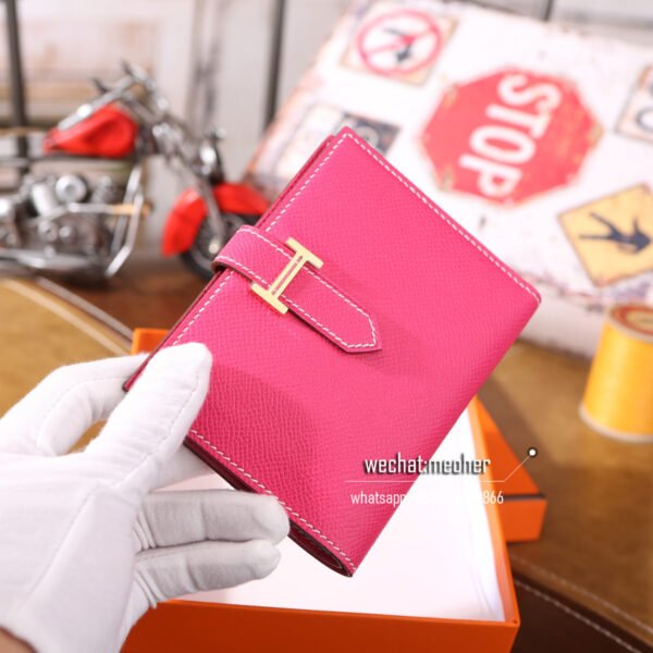 Hermes epsom bearn compact Wallet E5 rose tyrien - Image 8