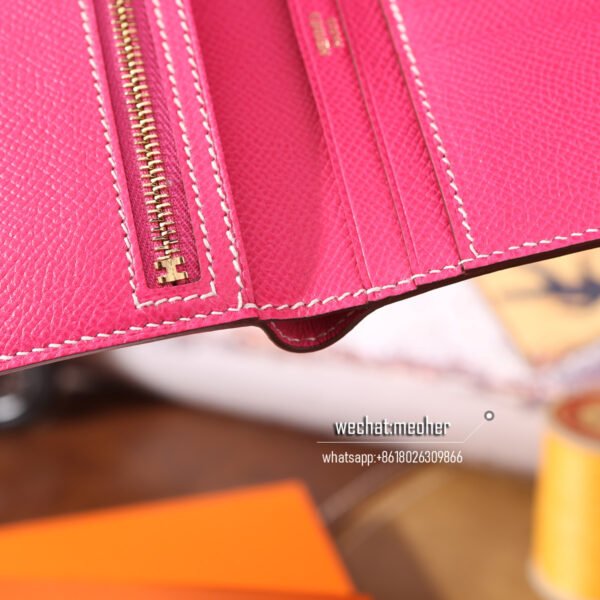 Hermes epsom bearn compact Wallet E5 rose tyrien - Image 4