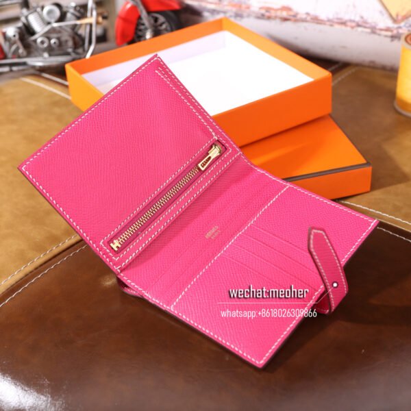 Hermes epsom bearn compact Wallet E5 rose tyrien - Image 3