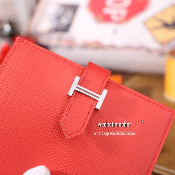 Hermes epsom bearn compact Wallet T5 rose jaipur - Image 9