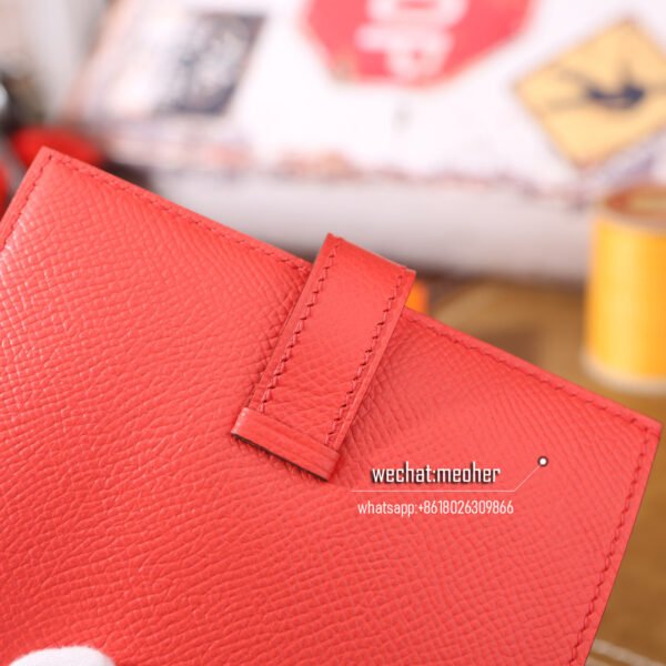 Hermes epsom bearn compact Wallet T5 rose jaipur - Image 8