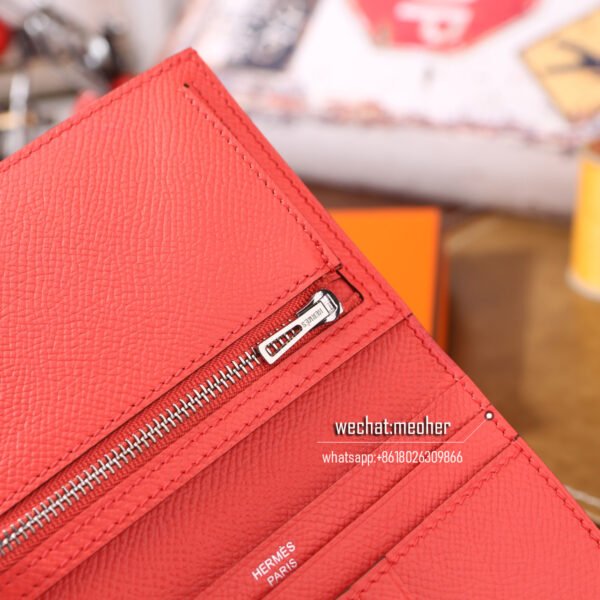 Hermes epsom bearn compact Wallet T5 rose jaipur - Image 5
