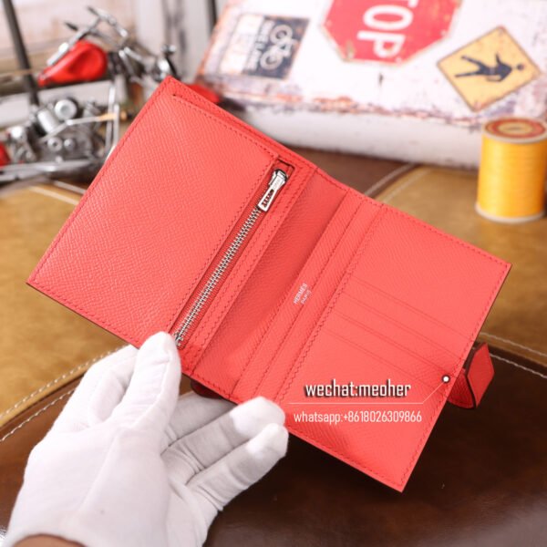 Hermes epsom bearn compact Wallet T5 rose jaipur - Image 2