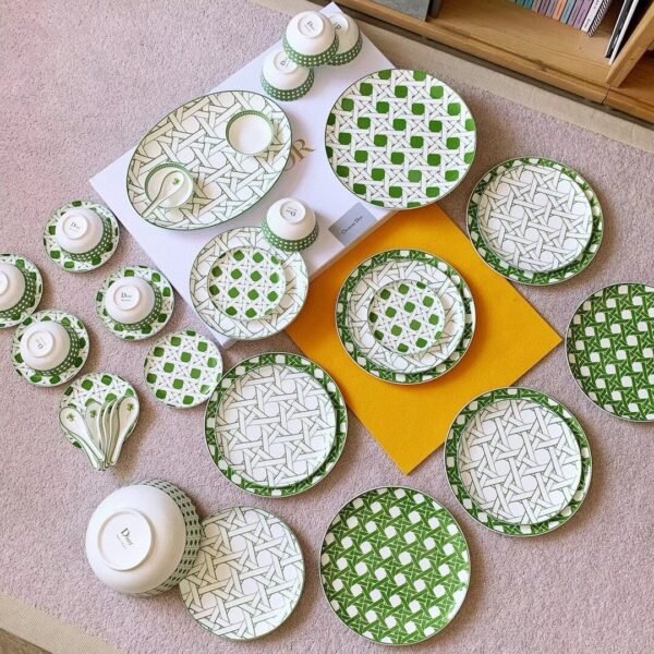 Dior Bone china set 41-Piece Translucent Motif Hand-Painted - Image 2