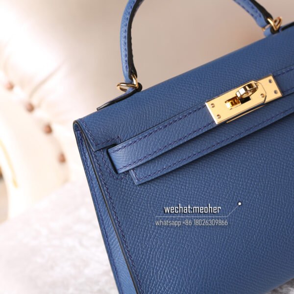 Hermes epsom mini kelly II 19cm 2R agate blue - Image 2