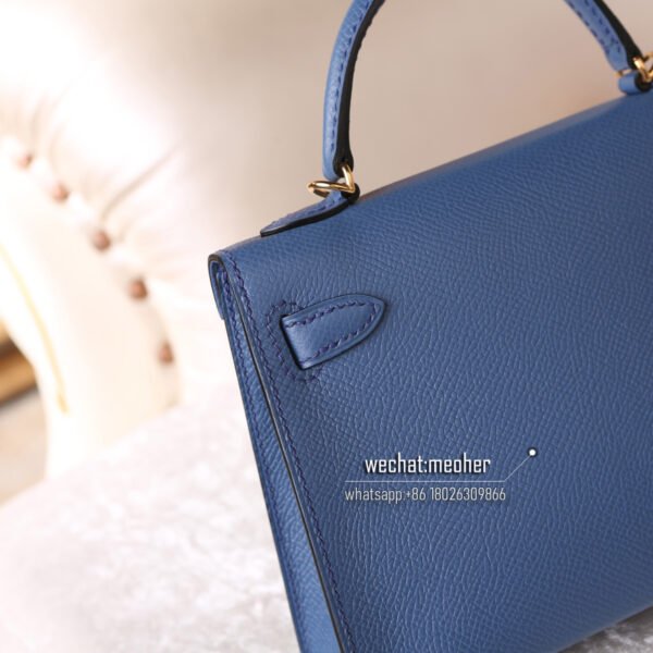 Hermes epsom mini kelly II 19cm 2R agate blue - Image 3