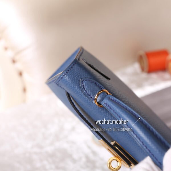Hermes epsom mini kelly II 19cm 2R agate blue - Image 5