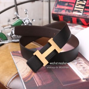 hermes epsom belt 42mm black/malachite