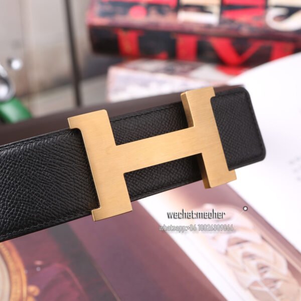 Hermès epsom Belt 42mm black/coffee - Image 3
