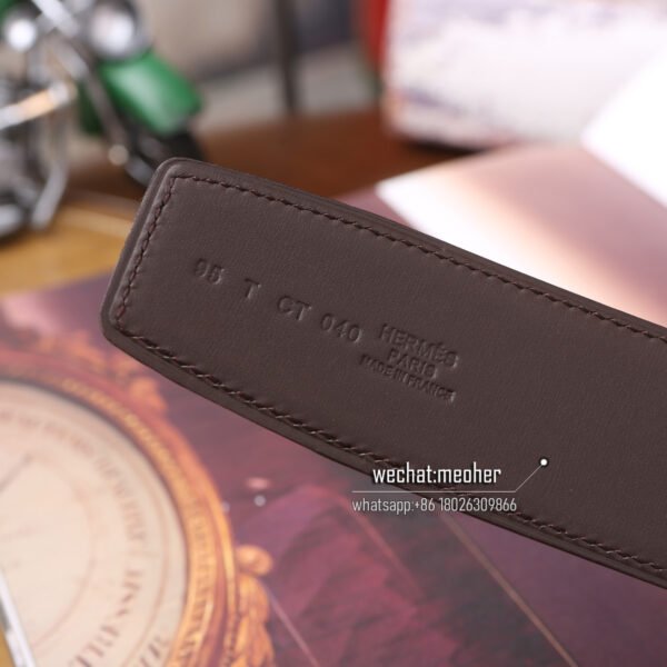 Hermès epsom Belt 42mm black/coffee - Image 4