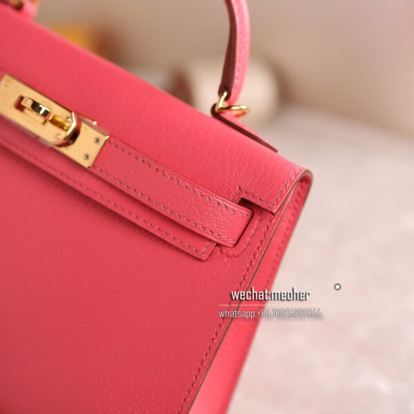 Hermes chevre mini kelly II 8W rose azalea - Image 5