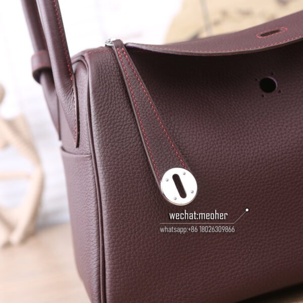 Hermes Lindy 30cm togo coffee/violet two-tone - Image 2
