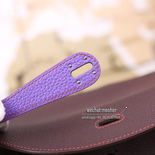 Hermes Lindy 30cm togo coffee/violet two-tone - Image 3