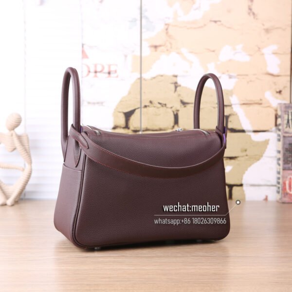 Hermes Lindy 30cm togo coffee/violet two-tone - Image 5