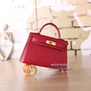 hermes epsom mini kelly 19cm k1 rouge grenat