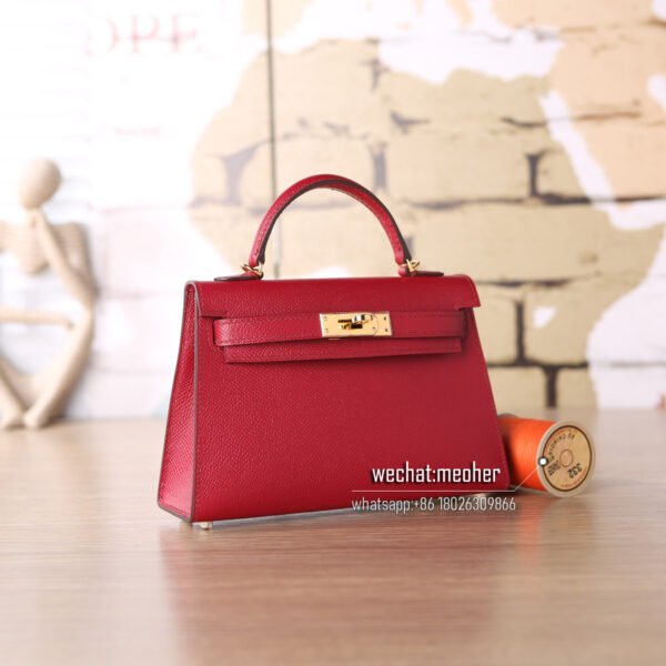Hermes epsom mini kelly II 19cm k1 rouge grenat - Image 2