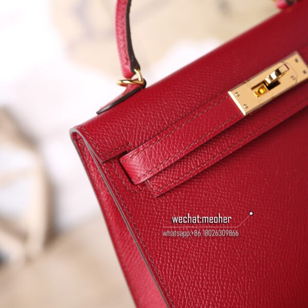 Hermes epsom mini kelly II 19cm k1 rouge grenat - Image 3