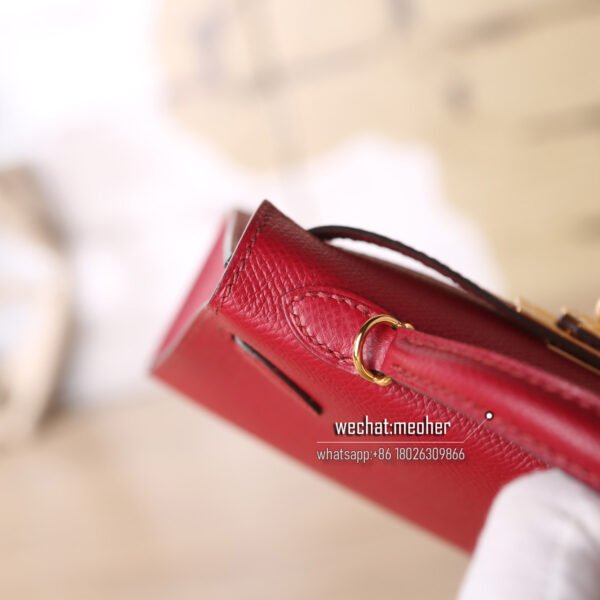 Hermes epsom mini kelly II 19cm k1 rouge grenat - Image 4