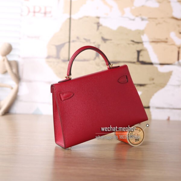 Hermes epsom mini kelly II 19cm k1 rouge grenat - Image 5