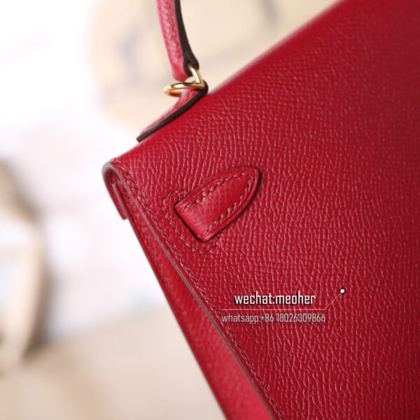 Hermes epsom mini kelly II 19cm k1 rouge grenat - Image 6