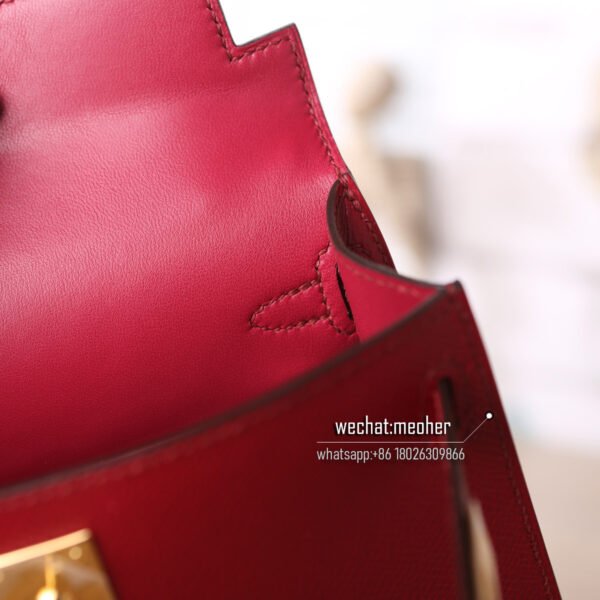 Hermes epsom mini kelly II 19cm k1 rouge grenat - Image 9