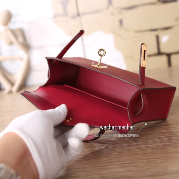 Hermes epsom mini kelly II 19cm k1 rouge grenat - Image 10