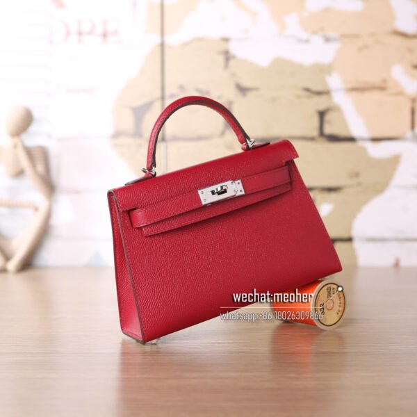 Hermes epsom mini kelly II 19cm k1 rouge grenat - Image 11
