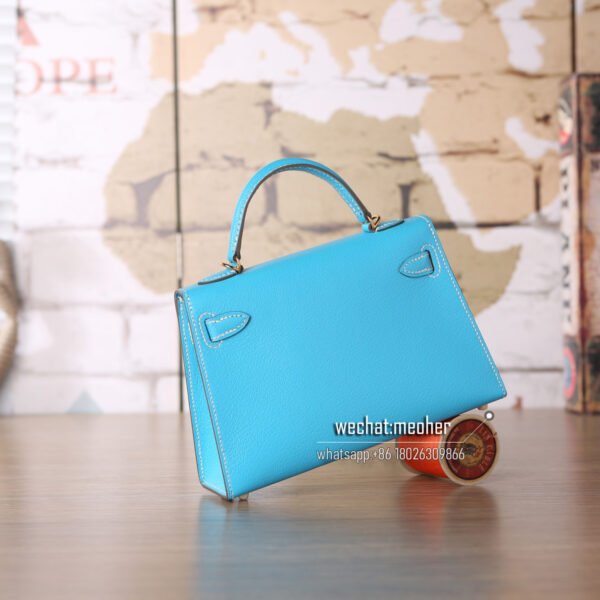 Hermes chevre mini kelly  II 19cm 7N celeste - Image 3