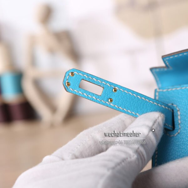 Hermes chevre mini kelly  II 19cm 7N celeste - Image 7