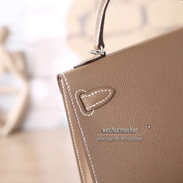 Hermes epsom mini kelly II 19cm ck18 etoupe - Image 4