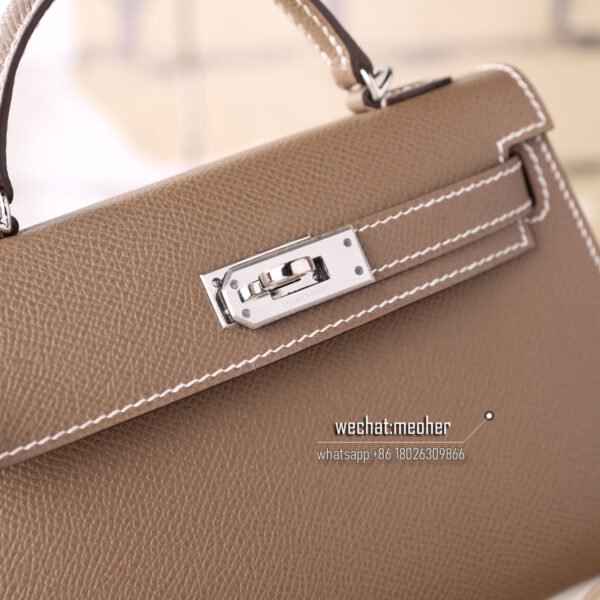 Hermes epsom mini kelly II 19cm ck18 etoupe - Image 7