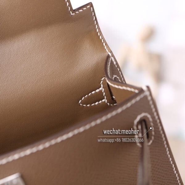 Hermes epsom mini kelly II 19cm ck18 etoupe - Image 8