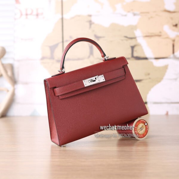 Hermes epsom mini kelly II 19cm 55 rouge H - Image 8