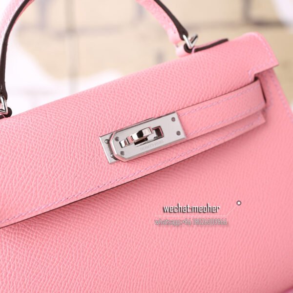 Hermes epsom mini kelly II 19cm1Q rose confetti - Image 8