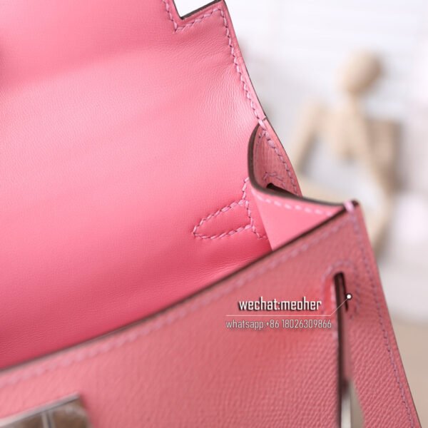 Hermes epsom mini kelly II 19cm1Q rose confetti - Image 9