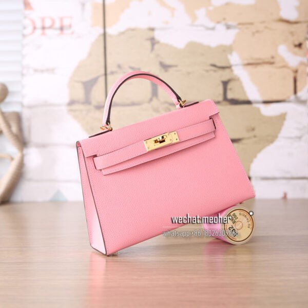 Hermes epsom mini kelly II 19cm1Q rose confetti - Image 11