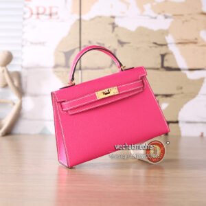 hermes epsom mini kelly II 19cm E5 rose tyrien
