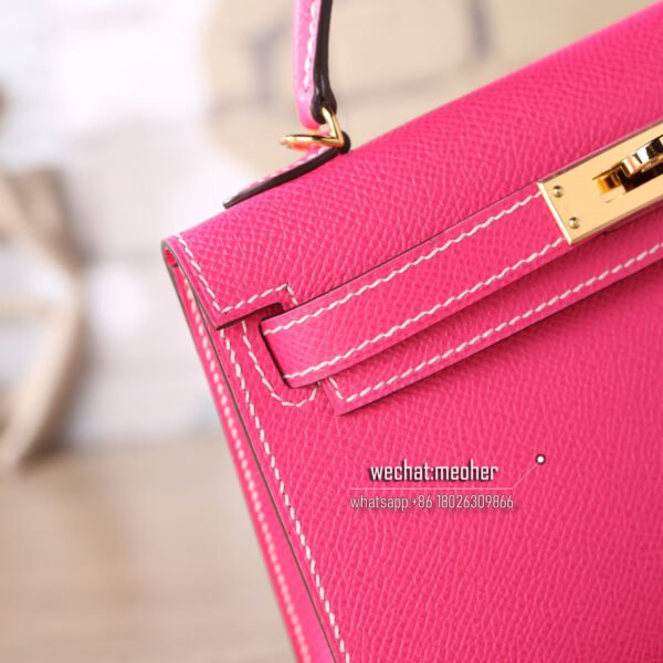 Hermes epsom mini kelly II 19cm E5 rose tyrien - Image 2