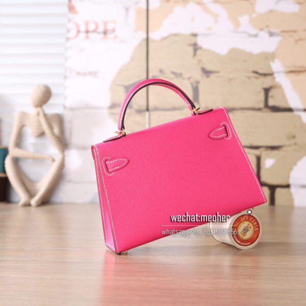 Hermes epsom mini kelly II 19cm E5 rose tyrien - Image 3