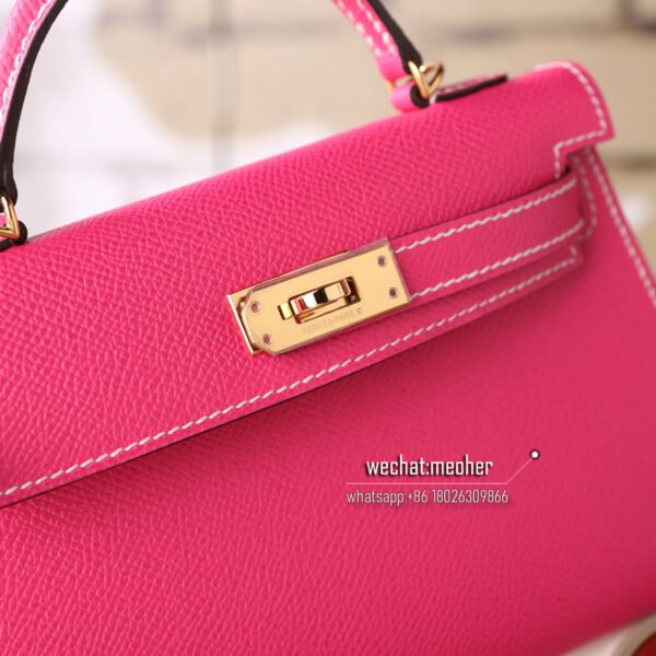 Hermes epsom mini kelly II 19cm E5 rose tyrien - Image 5