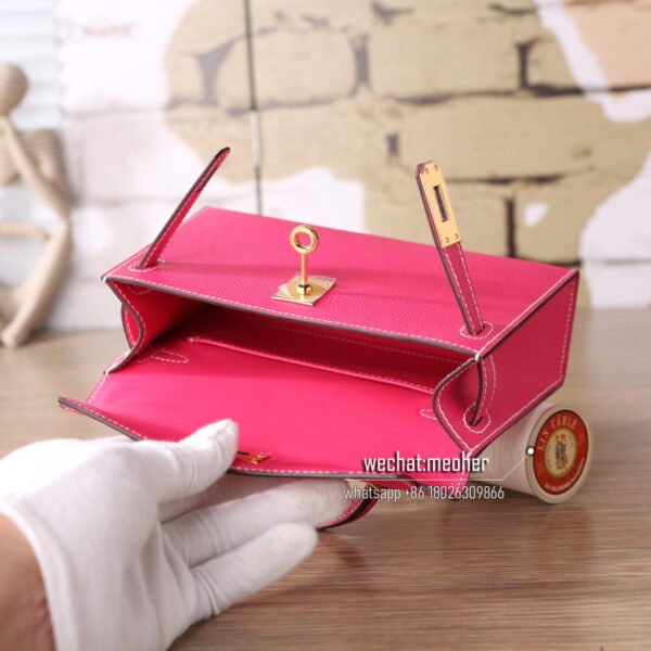 Hermes epsom mini kelly II 19cm E5 rose tyrien - Image 7