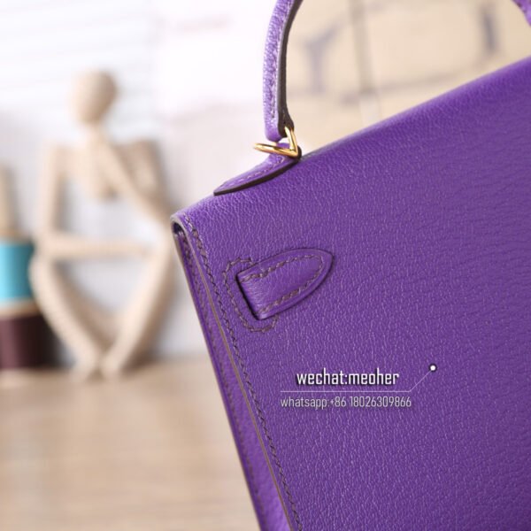 Hermes chevre min kelly II 19cm 9w crocus - Image 4