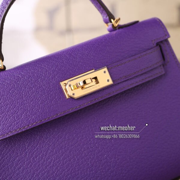 Hermes chevre min kelly II 19cm 9w crocus - Image 5