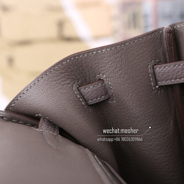 Hermes togo birkin 25cm 8F etain - Image 8
