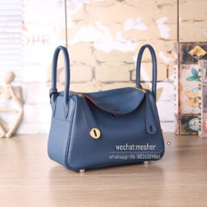 Hermes Lindy 30 Bag in R2 blue agate Togo Leather