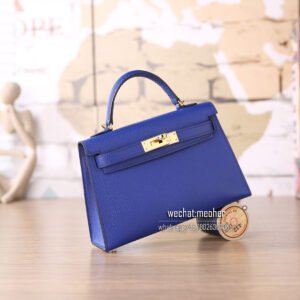 hermes epsom mini kelly II 19cm 7t bleu electrique
